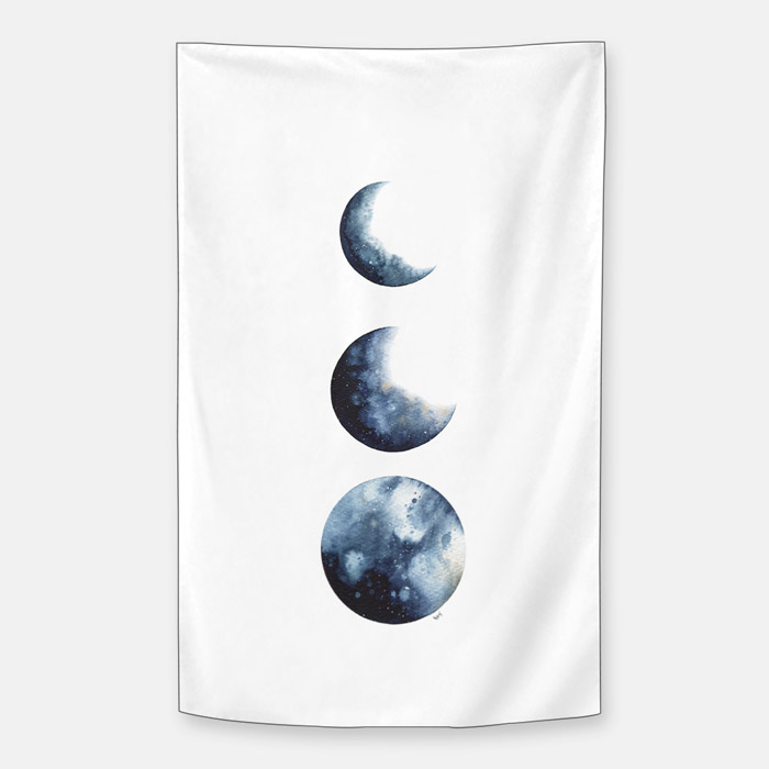 달의 모습 쉬폰 패브릭 포스터