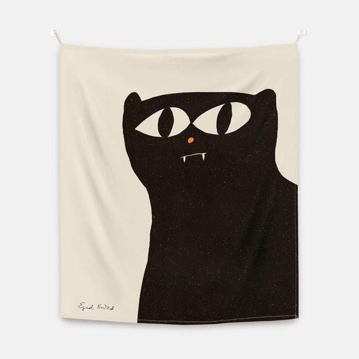 뚜누 에니코 이지드 작가 검은 고양이 no 01 패브릭 포스터 대형