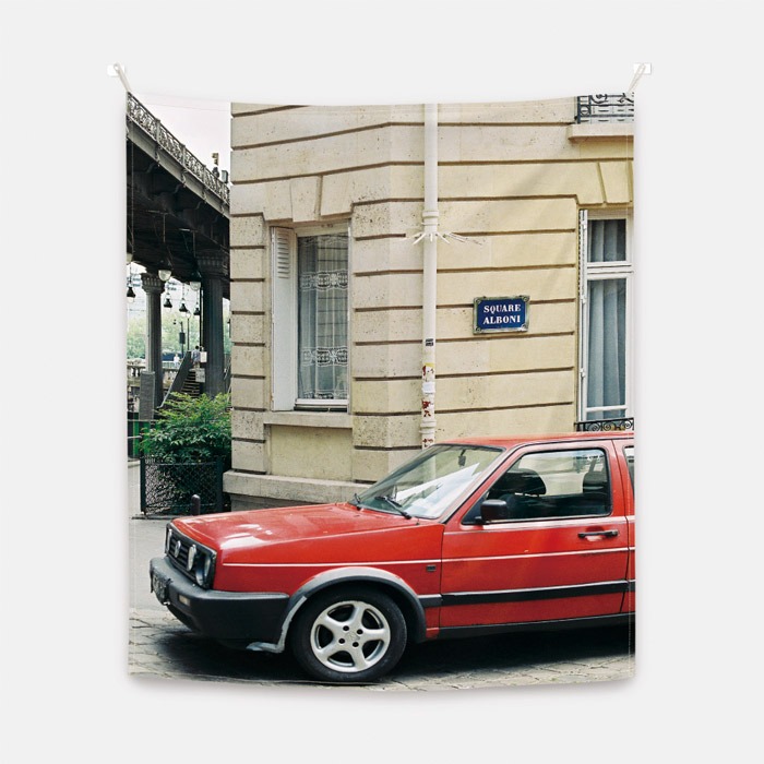뚜누 Koo J 작가 빨간 자동차, Paris 패브릭 포스터 대형