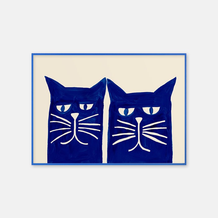 뚜누 낸시 맥키 작가 Two blue cats 포스터
