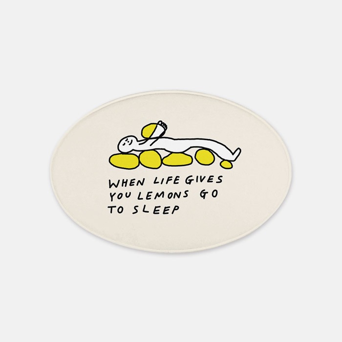 뚜누 베이글 테라피 작가 When life gives you lemons go to sleep 원형 발매트
